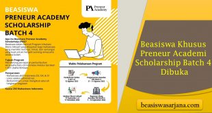 Preneur Academi Scholarship Batch 4 Dibuka, Program Beasiswa Khusus Mahasiswa Yang Ingin Berwirausaha