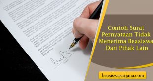 Contoh Surat Pernyataan Tidak Menerima Beasiswa Dari Pihak Lain