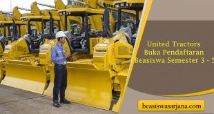 United Tractors Buka Pendaftaran Beasiswa Semester 3 - 5