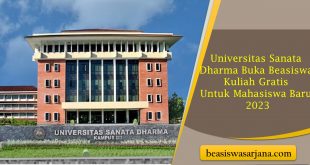 Universitas Sanata Dharma Buka Beasiswa Kuliah Gratis Untuk Mahasiswa Baru 2023