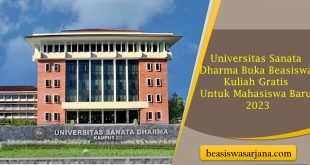 Universitas Sanata Dharma Buka Beasiswa Kuliah Gratis Untuk Mahasiswa Baru 2023
